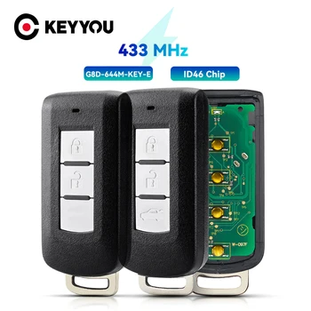 KEYYOU 2/3 Кнопки Smart Remote Брелок Для Ключей Mitsubishi Lancer Outlander 2008-2018 ASX 2013-2015 G8D-644M-KEY-E 433 МГц ID46