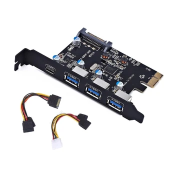 L74B 4-Портовый Адаптер USB3.0 PCI-Express Type-C PCI-E Расширения PCIE 5 Гбит/с Высокопроизводительный Удлинитель PCIE для настольных ПК
