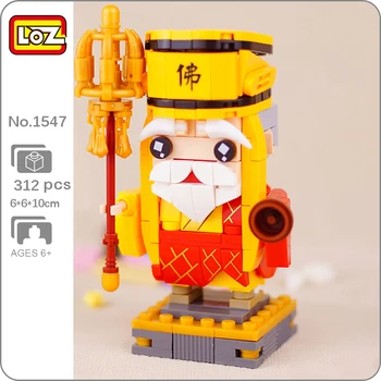 LOZ 1547 Легенда о Белой Змее Фа Хай Буддийский монах Посох в рясе Кукольная модель Мини Блоки Кирпичи Строительная игрушка для детей Без коробки