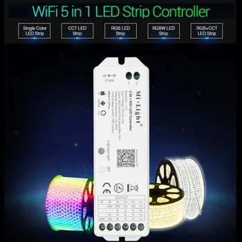 MiBoxer wifi 5 в 1 Контроллер Светодиодной ленты WL5 Диммер DC12 ~ 24V Приложение для смартфона /Дистанционное управление /Alexa /Google Assistant голосовое Управление