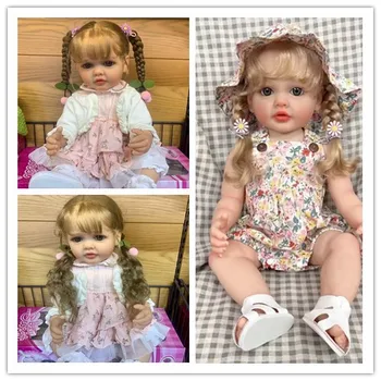 NPK 55 СМ Возрожденная кукла для маленьких девочек Бетти, силиконовая водонепроницаемая игрушка для купания, ручная роспись