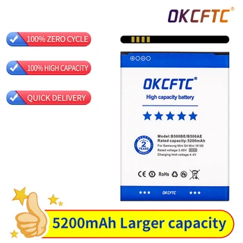 OKCFTC Оригинальный Аккумулятор B500AE B500BE 5200 мАч Для Samsung Galaxy S4 Mini i9192 i9195 i9190 i9198 J110 I435 I257 B500AE 3 Pin