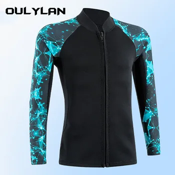 Oulylan Женский гидрокостюм из неопрена толщиной 2 мм, куртка с длинным рукавом, костюм для подводного плавания, Снаряжение для серфинга, подводного плавания, Снаряжение для подводной охоты для мужчин