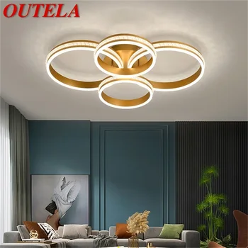 OUTELA Nordic Gold Потолочные светильники Современные Роскошные Круглые Лампы LED Home Для гостиной