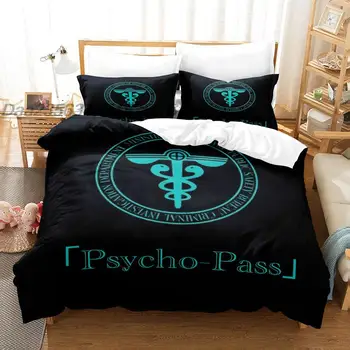 Psycho-Pass Комплект Постельных Принадлежностей Single Twin Full Queen King Size Bed Set Aldult Kid Bedroom Наборы Пододеяльников для Пуховых Одеял С 3D Принтом Аниме 2022