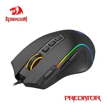 REDRAGON Predator M612 USB проводная игровая мышь RGB с подсветкой 8000 точек на дюйм, программируемые игровые мыши, эргономичная подсветка для компьютера ПК ноутбука