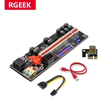 RGEEK V011 Pro Pcie Riser 011 Plus Cabo Riser Card Pci Express X16 10 Конденсаторов USB 3.0 Кабель Для Видеокарты GPU