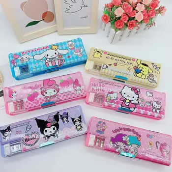 Sanrio Kuromi My Melody Cinnamoroll Коллекция мультфильмов Hello Kitty Пенал для карандашей Коробка для хранения канцелярских принадлежностей Милый подарок для детей
