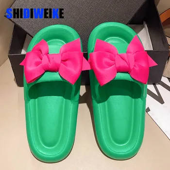 SDWK Женские тапочки EVA, мягкие домашние тапочки для пары, летние туфли для спальни с бантом, женские вьетнамки, модная обувь для взрослых