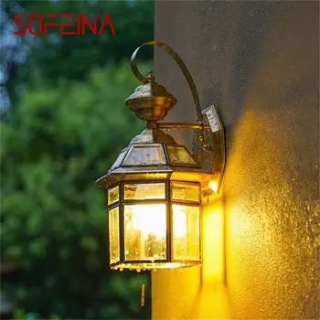 SOFEINA Ретро наружный латунный настенный светильник Водонепроницаемый IP65 бра светодиодный светильник для домашнего крыльца во дворе