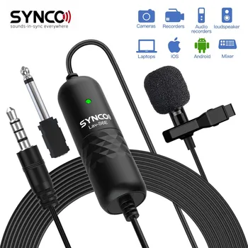 SYNCO Lav S6E Проводной Петличный Микрофон, Всенаправленный Конденсаторный Микрофон С Этикеткой, 6-Метровый Шнур для iPhone Android Смартфон