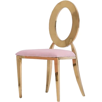 U-ЛУЧШИЙ свадебный стул для ужина из нержавеющей стали с золотым принтом для свадебных стульев, Белый банкетный стул из искусственной кожи, мебель для дома, 4 шт./лот