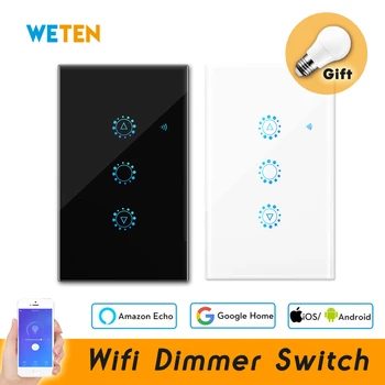 US Smart Dimmer Switch 220V 110V Wifi Сенсорный Выключатель Света для светодиодной Лампы, приложение eWeLink Голосовое Управление Работа с Alexa Google Home