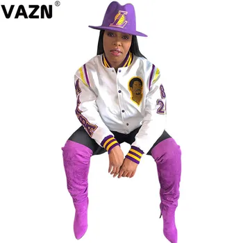 VAZN 2020 Hot Parity Белый Повседневный Элегантный Джокер, Простая Молодежная мода, длинный рукав, женская тонкая Обычная бейсбольная одежда, верхняя одежда
