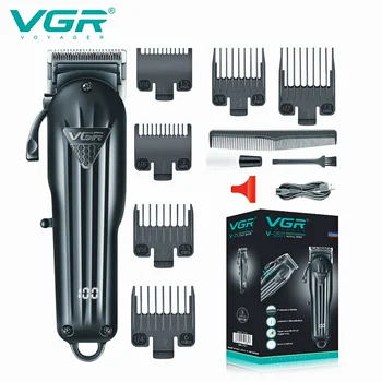 VGR Trimmer Профессиональная машинка для стрижки волос для мужчин, Машинка для стрижки бороды, Машинка для стрижки волос, Аккумуляторный светодиодный дисплей, перезаряжаемый V-282