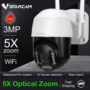 Vstarcam CS68-X5 HD 5-Кратный Оптический Зум PTZ Купольная 3-Мегапиксельная WiFi IP-Камера с Автоматическим отслеживанием AI Камера видеонаблюдения Eye4 P2P Cam