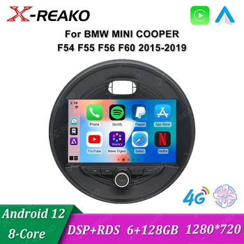 X-REAKO Android12 Автомагнитола для BMW MINI COOPER F54 F55 F56 F60 2015-2019 Мультимедийный плеер Стерео Авторадио Аудио WiFi Carplay