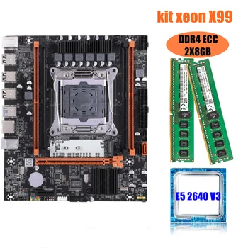 X99 материнская плата комбинированный комплект LGA 2011-3 Xeon E5 2640 V3 Процессор DDR4 16 ГБ (2ШТ 8G) ECC-память 2133 МГц