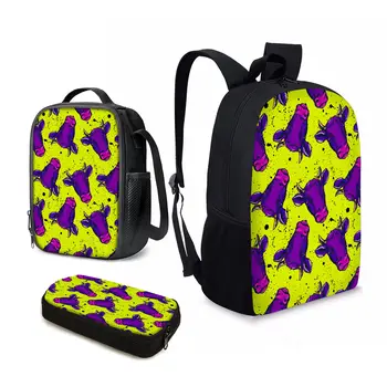 YIKELUO Модный 3D-принт коровы, сумка для ноутбука с играми и книгами большой емкости для подростков, повседневная сумка с художественным принтом граффити, рюкзак