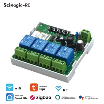 Zigbee 3,0 Шлюз 1CH RF Smart Switch 12V 24V AC DC WIFI Tuya Пульт Дистанционного Управления 433 Выключатель Света 10A Release Самоблокирующийся