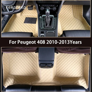 Автомобильные коврики FeKoFeKo на заказ для Peugeot 408 2010-2013 годов выпуска, аксессуары для ног, ковры