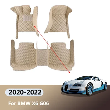 Автомобильные Коврики Для BMW X6 G06 MK3 2020 2021 2022 Роскошный Кожаный Коврик Для Пола Ковры Авто Водонепроницаемый Ковер Детали Интерьера Автомобильные Аксессуары