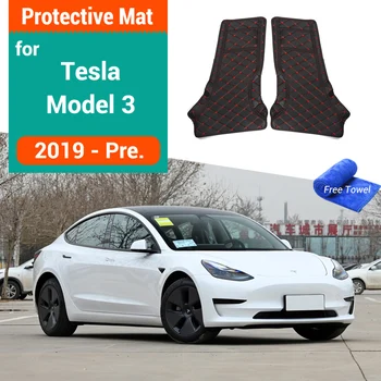 Автомобильный коврик на стойку B для Tesla Model3 2019 2020 2021 2022 2023 Напольная накладка на багажник, Подлокотник, Наклейки на панель переключения передач