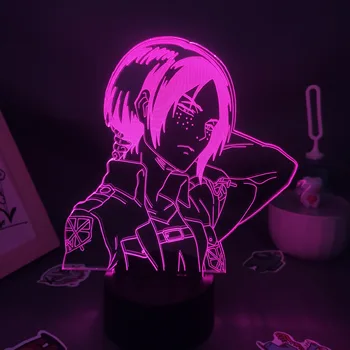 Аниме-фигурка Attack on Titan Captain Ymir 3D Led RGB Неоновые ночные светильники, Подарки на день рождения, Лавовая лампа, Манга, украшение стола в спальне.