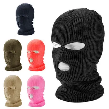 Армейская тактическая маска с 3 отверстиями для полного лица, Лыжная маска, Зимняя шапка, Балаклава, Мотоциклетный шлем, полный шлем