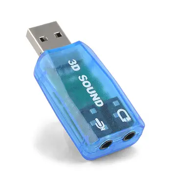 Аудиоадаптер USB 3D Внешняя звуковая карта с микрофоном от 5.1 USB до 3.5 мм Разъем для наушников Стереогарнитура Компьютерные кабели И разъемы В наличии