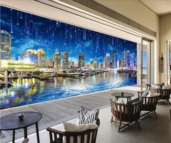 бейбехан Пользовательские обои 3d фотообои ночной городской пейзаж панорама гостиная ТВ фон обои 3d papel de parede