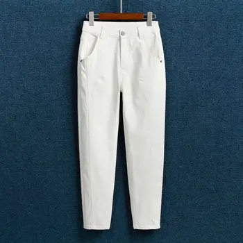Белые женские свободные брюки с высокой талией Harlan Jeans 2023, весенне-осенние новые укороченные брюки
