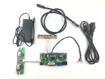 Бесплатная Доставка DVI VGA Аудио Плата ЖК-контроллера + кабель LVDS + Адаптер Питания In12V 4A + Плата Iverter + Плата OSD + Кабель