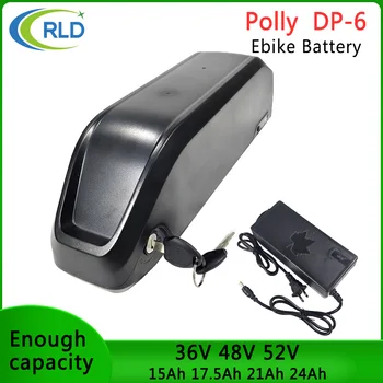 Бесплатная Литий-ионная аккумуляторная батарея для электровелосипеда Polly DP-6 36V 48V 52V 15Ah 17.5Ah 21Ah 24Ah для аккумуляторной батареи для электровелосипеда Polly down tube fat tire