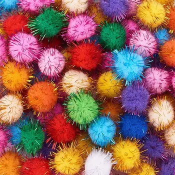 Блестящие мишурные помпоны, блестящие шарики для поделок / Украшения вечеринок / Игрушки для кошек