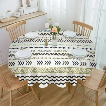 Богемные минималистичные линии, водонепроницаемая скатерть, украшение чайного столика, круглый стол для кухни, Свадебная Домашняя столовая