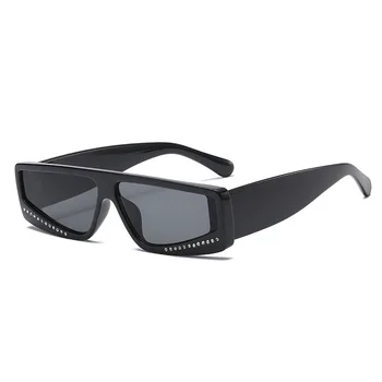 Брендовые Дизайнерские Солнцезащитные очки в стиле Стимпанк, Женские Ретро Зеркальные Солнцезащитные очки со стразами, Мужские Уличные Черные очки, Винтажные Очки для вождения,