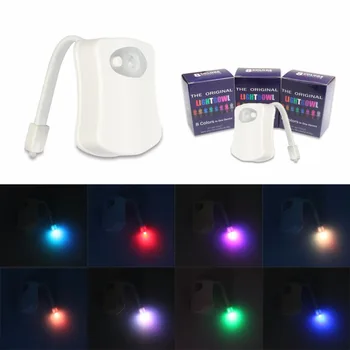 Быстрая доставка 50шт 8 цветная Светодиодная Лампа Для Унитаза Чаша Для Ванной Комнаты LED 8 Цветная Лампа Сенсорные Лампы