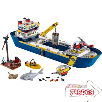 В НАЛИЧИИ строительные блоки для разведывательного корабля для мальчиков и девочек, игрушки для сборки, подарки на день рождения, 745 штук, 60266 штук