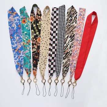 Версия модного многоцветного цветочного типа с металлической пряжкой для автомобильного шитья из шифонового шелкового материала ice Silk Для мобильного телефона, подвешенного на веревке для шеи