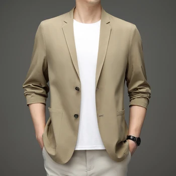 Весенне-летний мужской блейзер 2023, новый Мужской Элегантный Стильный Корейский приталенный пиджак, повседневная Классическая брендовая мужская одежда
