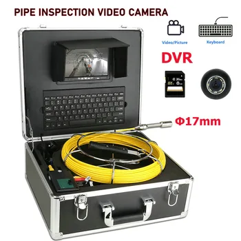 Видеокамера для Осмотра Канализационных Труб с клавиатурой 17 мм 8 ГБ Карта DVR IP68 Сливной Канализационный Трубопровод Промышленный Эндоскоп 7