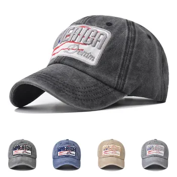 Винтажная бейсбольная кепка с вышивкой 5 цветов America Wash, универсальная кепка с мягким верхом, модная солнцезащитная кепка для мужчин и женщин