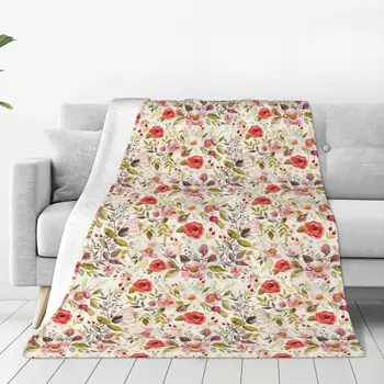 Винтажное Мягкое флисовое одеяло с цветочным рисунком, теплое и уютное, удобное Одеяло из микрофибры для дивана-кровати 40 
