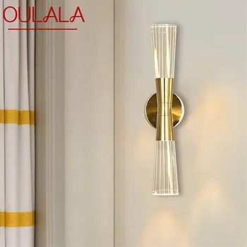 Внутренние настенные светильники OULALA Crystal LED Современные настенные светильники Бра Алюминиевый светильник для спальни гостиной Офиса Отеля