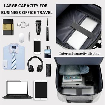 Водонепроницаемый деловой рюкзак, мужской школьный рюкзак с USB-интерфейсом, рюкзак для ноутбука, сумка большой емкости, мужской рюкзак