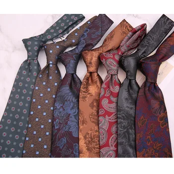 Высококачественный Новый мужской галстук из саржи с цветочным узором из полиэстера для деловых официальных мероприятий, Аксессуары