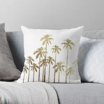Гламурные золотые тропические пальмы на белой подушке Наволочки Чехлы для диванов Декоративные подушки для роскошного дивана