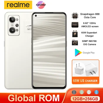 Глобальная Встроенная память Оригинальный Realme GT 2-5 Г Сотовый телефон Snapdragon888 50 Мп 662 Дюймов 120 Гц AMOLED Android 12 5000 мАч 65 Вт NFC OTA