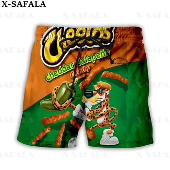 Горячие плавательные шорты Cheetos Food Puffs Cheese с рисунком из мультфильма, Летние шорты для пляжного отдыха, мужские плавательные пляжные брюки, полукомбинезоны -4